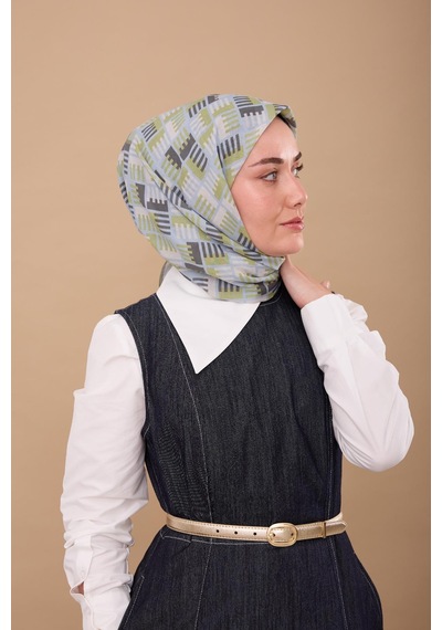 Silk Home Yaz Esintisi Eşarp 150001-09 Yeşil, Bebe Mavi, Füme, Gümüş