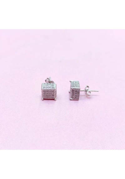 Oriental Kuyumculuk Jewellery Kare Küp Gümüş Küpe Gümüş