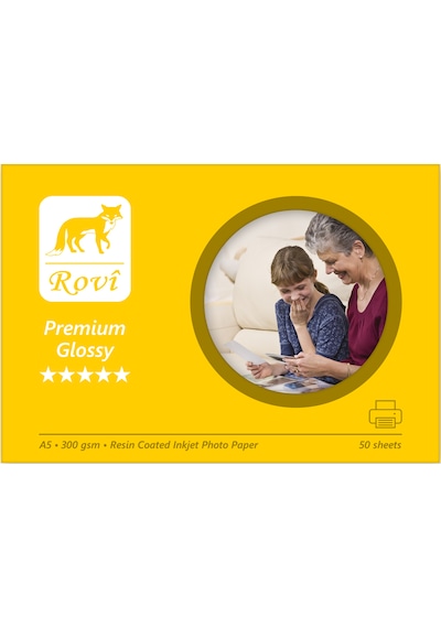 Rovi Premium Parlak Fotoğraf Kağıdı 300Gsm 50Yp A5