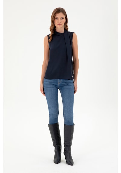 U.S. Polo Assn. Kadın Lacivert Kolsuz Bluz 50293821-VR033