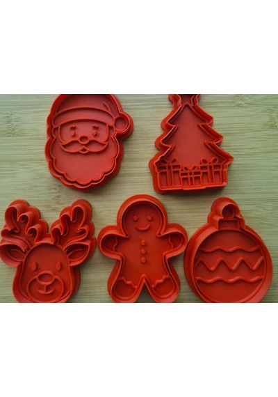 Buradabulabilirsin 3d Baskı Yılbaşı Kurabiye Kalıbı Ve Damga Seti Noel Baba Ren Geyiği Kardan Adam Çam Ağacı Kırmızı Bbz