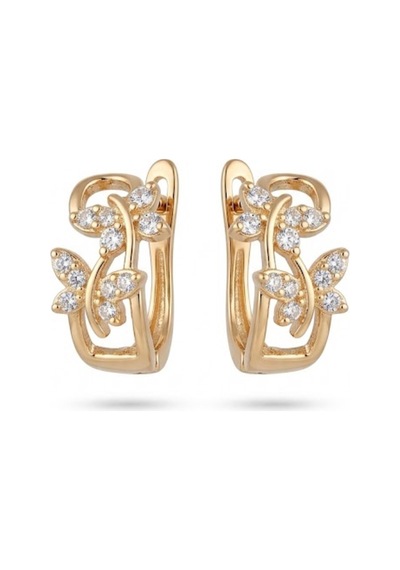 Xuping 14k Gold Rengi Kuyumcu İsçiligi Modern Tasarim Tas Detay Kararmaz Kadin Halka Küpe Metalik - 926433105 Metalik