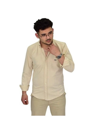 Erkek Likralı Spor Silim Fit Gömlek Bgl-st04332 Taş