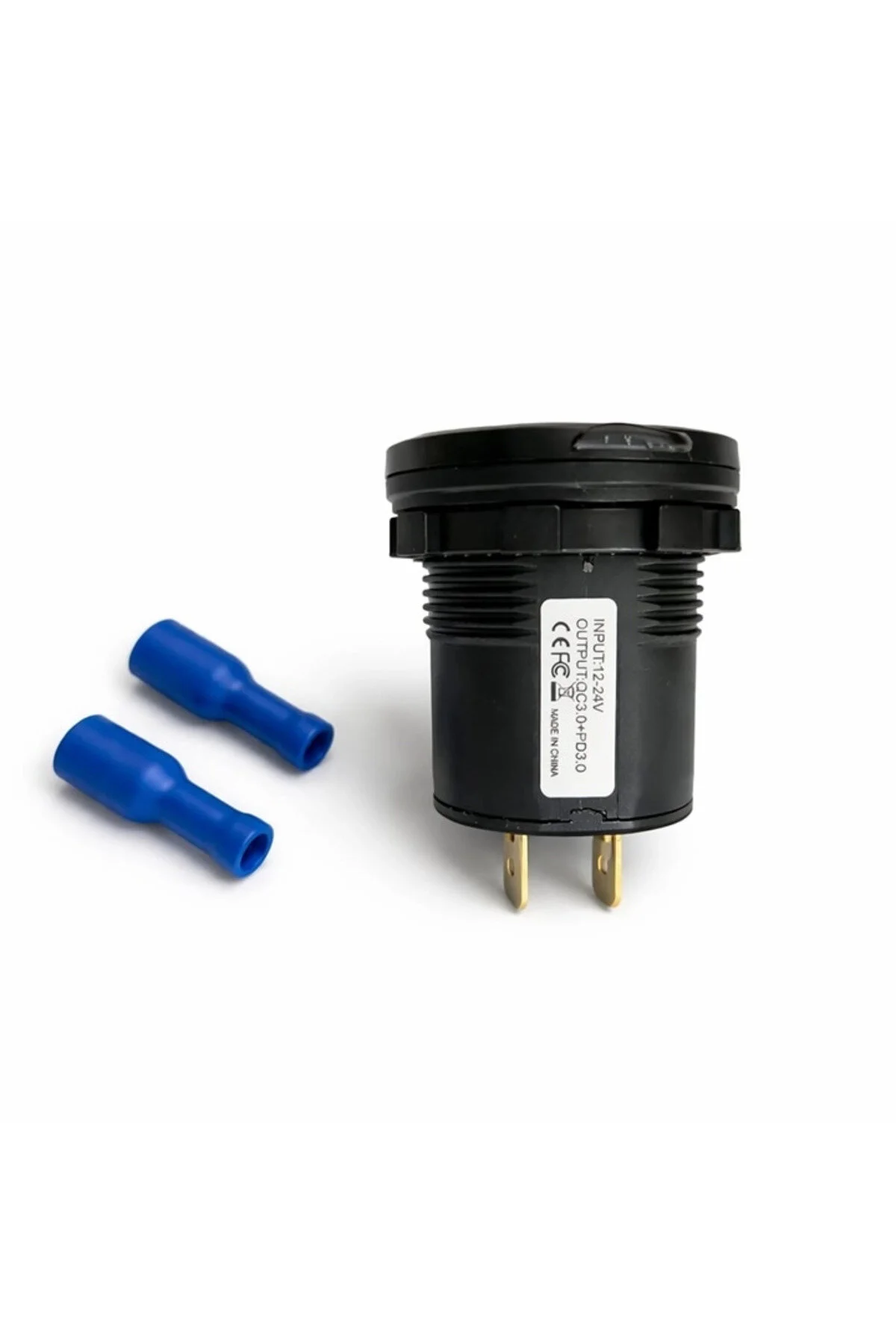Pano Tip İkili Usb3.0 Type-c Soket 12-24v Butonlu Mavi Led