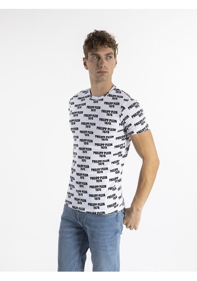 Philipp Plein Erkek T-shirt PP535P Beyaz - Siyah