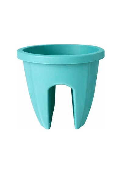 Sy-5712 Opal Yuvarlak Balkon Küpeşte Saksı 7.5 Litre Turkuaz 6 Adet