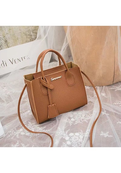 Dongxiaojie Vintage Lychee Baskı Çantası Çok Yönlü Banliyö Üst Kol Çantası Seyahat Düğün İçin Uygun Marrom
