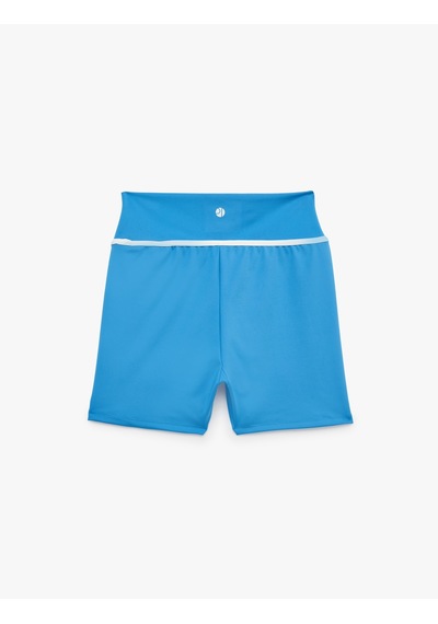 Koton Slim Fit Yüksek Bel Biyeli Spor Tayt Mavi 6sak40393nk