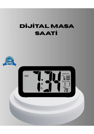 Mey İthalat Dijital Masa Saati Sensörlü Aydınlatmalı Alarm Ve Sıcaklık Ölçerli Diğer