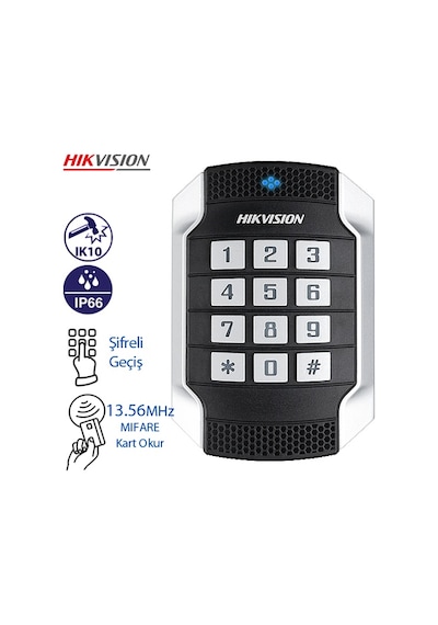 Hıkvısıon Ds-k1104mk Vandal-proof Mıfare Kart Okuyucu Keypadli Ik10 Ip66