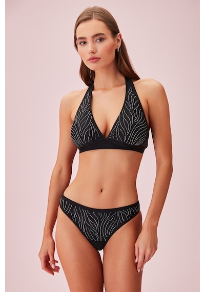 Suwen Taşlı Bikini Alt Sb24530s012 Siyah