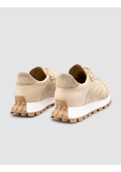 Cabani %100 Hakiki Deri Bej Kadın Sneaker Bej