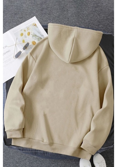 Uyguntarz Unisex Killua Zoldyck Baskılı Sweatshirt Bej