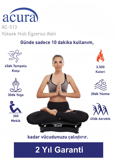 Ac-513 5 Programlı Bluetoothlu Yüksek Hızlı Egzersiz Aleti Siyah
