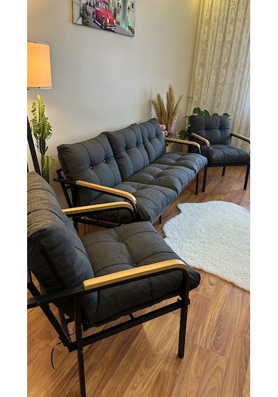 Modern Style Home Modern Avcılar Balkon, Bahçe, Cafe - Metal Kanepe Koltuk Takımı - 3+1+1 Antrasit Modernk034 Antrasit Modern Style Home Modern Avcılar Balkon, Bahçe, Cafe - Metal Kanepe Koltuk Takımı - 3+1+1 Antrasit Modernk034 Antrasit