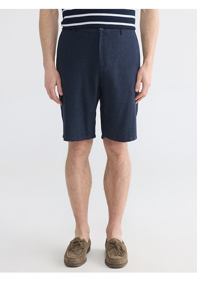 Lcwaıkıkı Classic Lacivert Regular Fit Keten Karışmlı Erkek Şort