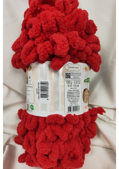 Puffy Koyu Kırmızı El Örgü İpi 100gr. 9mt. 5'li Paket - Renk: 106