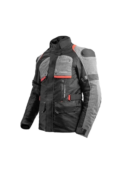 Motoanl Motosiklet Montu Uzun Model 4 Mevsim Full Korumalı Maxdura Kumaş Aırbag Toruıng Mont Gri