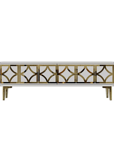 Tsa1237bg Lem Tv Sehpası Beyaz-gold 120cm