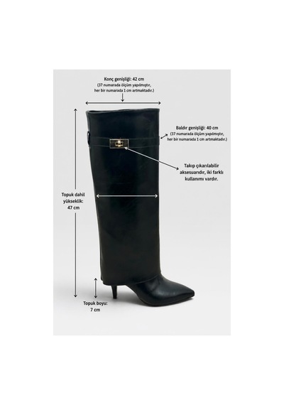 Erva'nın Butiği Siyah Cilt Milo Tak Çıkar Aksesuarlı 7 Cm Tozluk Kadın Çizme-6480 Siyah Cilty Erva'nın Butiği Siyah Cilt Milo Tak Çıkar Aksesuarlı 7 Cm Tozluk Kadın Çizme-6480 Siyah Cilty