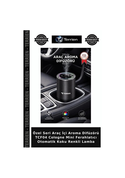 Özel Seri Araç İçi Aroma Difüzörü Tcf04 Cologne Mini Ferahlatıcı Otomatik Koku Renkli Lamba