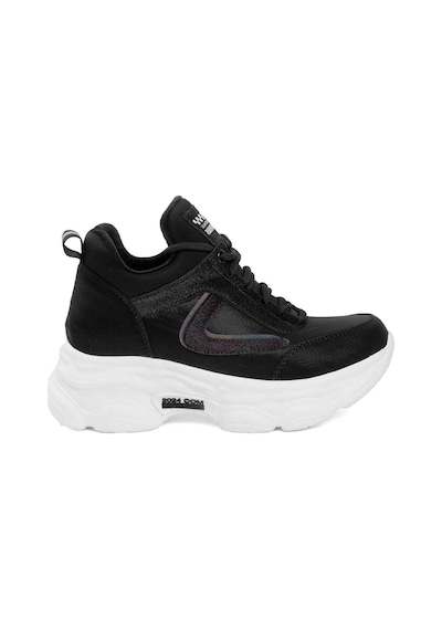 Guja 24k302 Kadın Yüksektaban Sneaker Yürüyüş Ayakkabıs-bej Siyah