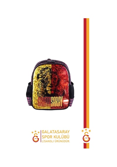 Galatasaray Orijinal Lisanslı Spor Çocuk Sırt Çantası Gs Aslan Baskılı Çanta Sarı - Kırmızı