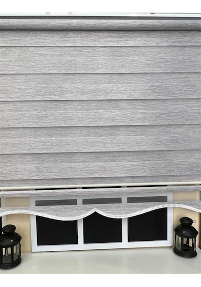 Zebra Stor Perde Gri Etek Dilimli Z-stb400v04