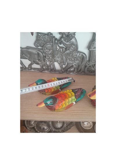 Ahşap 3 Lü Ördekler Kırmızı