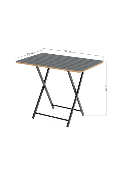 Katlanır 4 Kişilik Bahçe Masası Bistro Masa 55x90 Füme 1426