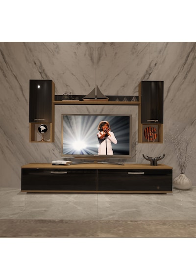 Decoraktiv Eko 5da Mdf Std Tv Ünitesi Tv Sehpası Pera - Siyah