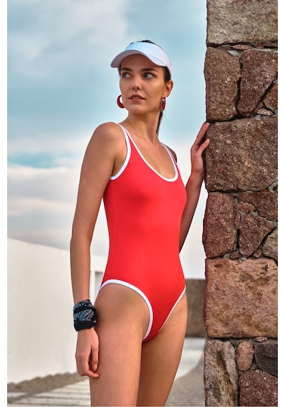 Too Salty Swimwear Kadın Kırmızı U Yaka Mayo 24s128st Kırmızı
