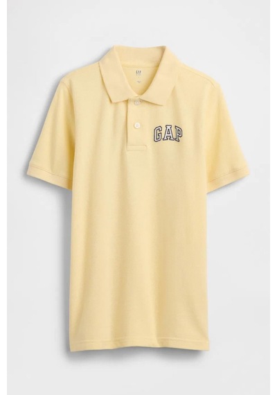 Gap Erkek Çocuk Logo Detaylı Pique Sarı Polo T-shirt-13556 Sarı