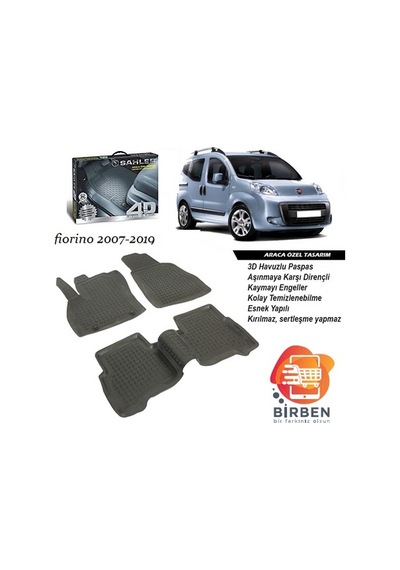 Fiat Fiorino Havuzlu Paspas 4.5D 2007 2019 Tam Uyumlu Kokusuz