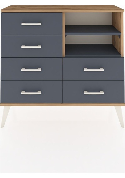 Arges Şifonyer 2 Raflı 6 Çekmeceli 88x30x80 Çam-antrasit Antrasit Arges Şifonyer 2 Raflı 6 Çekmeceli 88x30x80 Çam-antrasit Antrasit