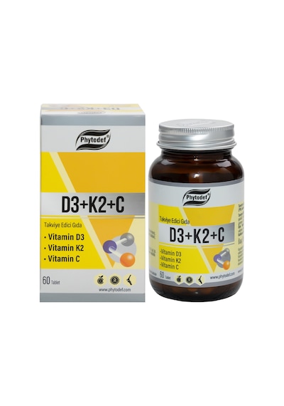 Phytodef D3 + K2 + C Vitamin 60 Tablet