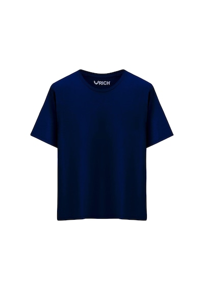 Rich Erkek 3 Lü Paket %100 Pamuk Oversize Tişört Basic Bisiklet Yaka Kısa Kollu T-shirt Lacivert