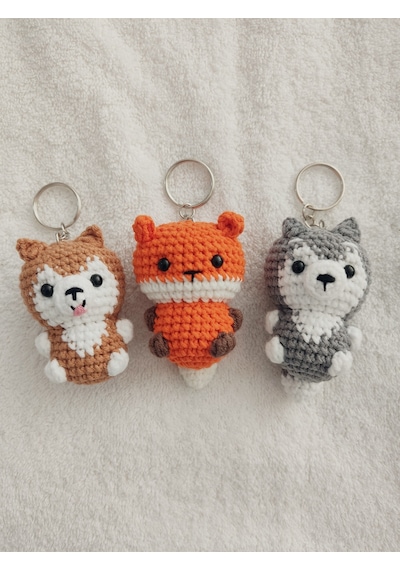 Amigurumi Oyuncak Anahtarlıklar 3 Adetli 6-7 Cm