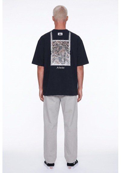 Respire Erkek Ffb Vintage Nakışlı Oversize T-shirt Siyah
