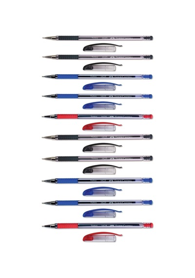 Faber Castell 1425 Tükenmez Kalem 10'lu-4siyah-4mavi-2kırmızı Çok Renkli
