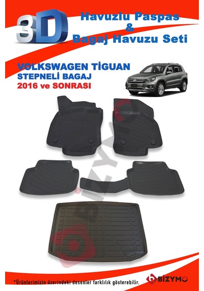 Volkswagen Tiguan Stepneli 2016 Ve Sonrası Paspas Ve Bagaj Havuzu