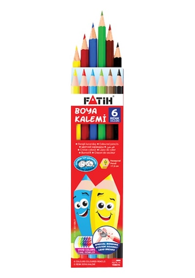 Fatih Kuru Boya Karton Kutu Tam Boy 6 Renk 33106 (24 Adet)