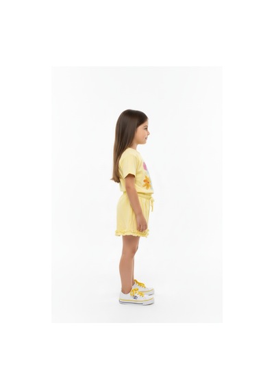 Toontoy Kids Toontoy Kız Çocuk 2'li Şortlu Takım Bisiklet Yaka Kısa Kollu Baskılı Tişört - Beli Lastikli Bağlamalı Cepli Paçası Fırfır Detaylı Şort 25015 Açık Sarı Toontoy Kids Toontoy Kız Çocuk 2'li Şortlu Takım Bisiklet Yaka Kısa Kollu Baskılı Tişört - Beli Lastikli Bağlamalı Cepli Paçası Fırfır Detaylı Şort 25015 Açık Sarı