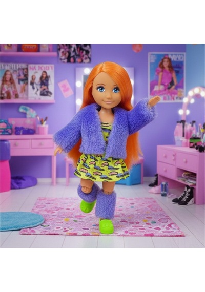 Moda İkonu Bebek Figür 13 Cm - Turuncu Saçlı Neon Şıklık