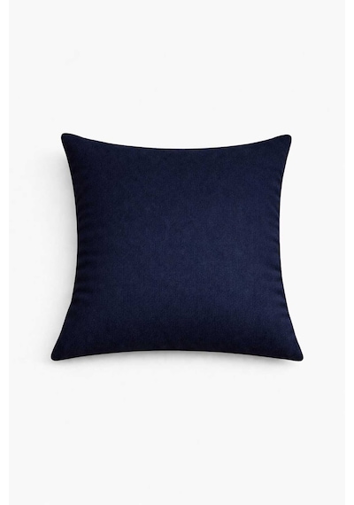 Kadife Dokulu Koyu Lacivert Kırlent Yastık Kılıfı 2 Adet 45 X 45 Cm
