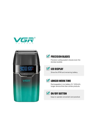V-640 S2 & V-308 3'lü Berber Tıraş Makinesi Seti 9000 Rpm Clipper Trimmer Metal Shaver