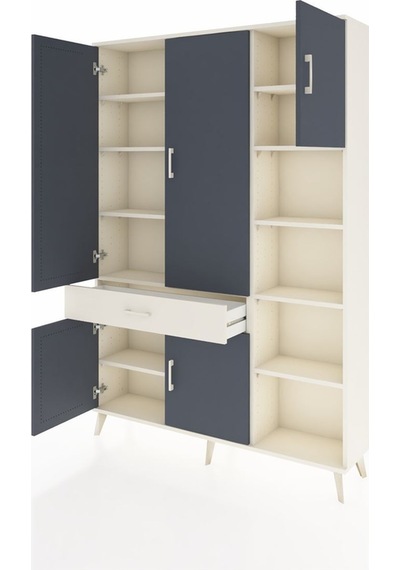 Arges Dolap 10 Raflı Tek Çekmeceli 5 Kapaklı 132x30x195 Aytaşı-antrasit/aytaşı Antrasıt/aytası Arges Dolap 10 Raflı Tek Çekmeceli 5 Kapaklı 132x30x195 Aytaşı-antrasit/aytaşı Antrasıt/aytası