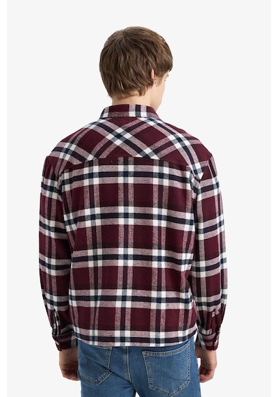 Defacto Boxy Fit Flanel Gömlek G7504ax26spbr230 Bordo-br230