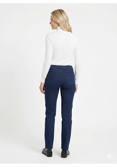 Moda Berray 25-p-005 Cebi Taş Baskılı Yuksel Bel Dar Paça Kot Pantolon Mavi