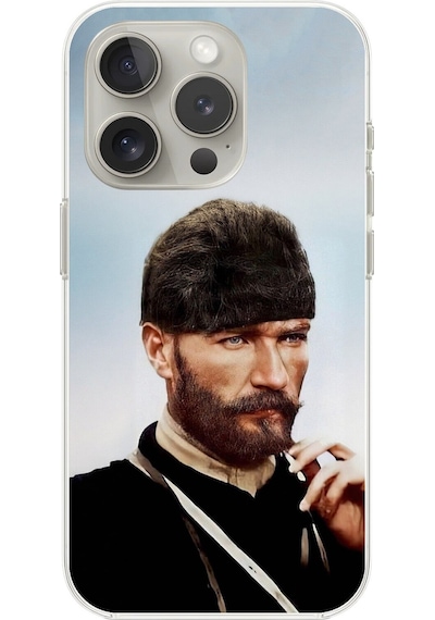 Apple Uyumlu iPhone 12 Pro Şeffaf Kılıf Atatürk 2 Tasarımlı